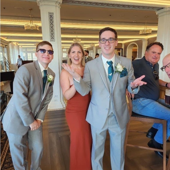 Lexi Chain Gown in Rust PERFECT DRY-CLEANED CONDITION Size Medium - Picture 2 of 4